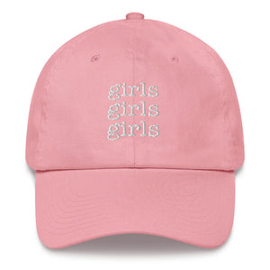 Girls Girls Girls Dad Hat/Baseball Hat/LGBTQ Hat/Gay Hat/Lesbian Hat/Queer Hat/Girls Feminism Hat/Queer Gift/Pride 2020 Gift