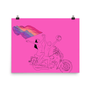 Dykes On Bikes Poster/Lesbian Artwork/Valentine/Lesbian Wedding/Two Brides/Lesbian Love Art/LGBTQ Pride Gay Pride Motorcycle