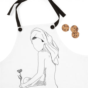 Nude Art Cooking Apron/Original Figure Drawing/Minimal Line Drawing Art/Nude Print/Nude Figure/Nude Woman Illustrations