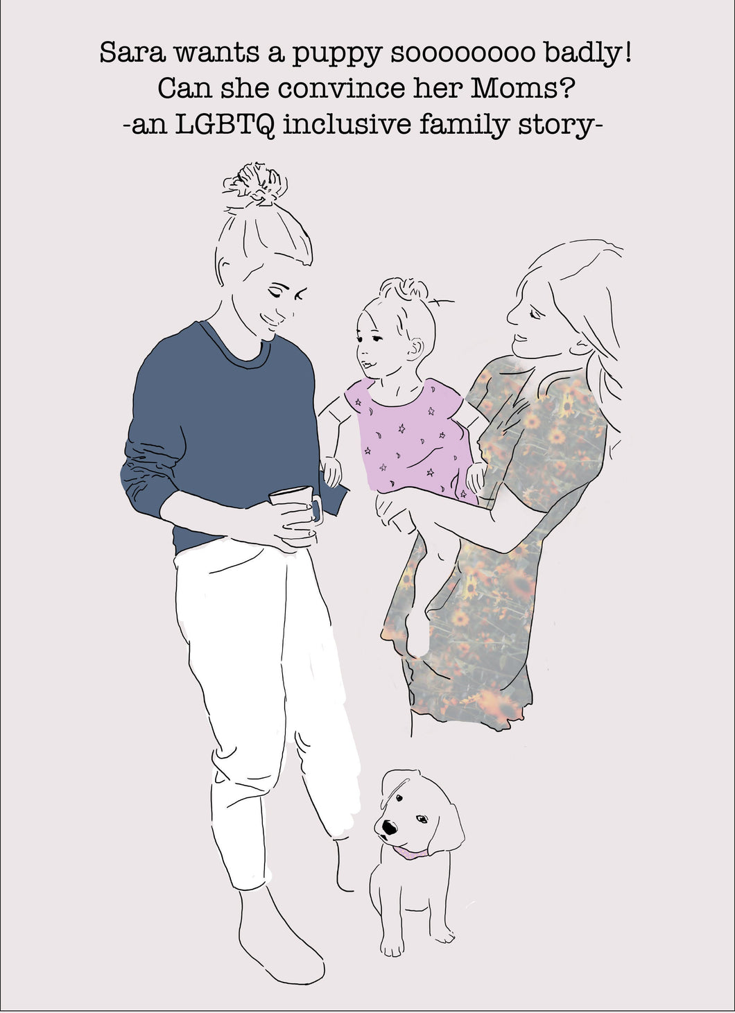 E-BOOK Lesbian Family Book/ebook Lesbian Children's Book PDF Instant Download/Kid Puppy Story/Two Moms/LGBTQ Baby Shower Gay Kids