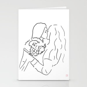 Lesbian Artwork Card/Lesbian Valentine&#39;s Day/Lesbian Wedding/Two Brides/Lesbian Love Card/Lesbian Romantic Card/Love LGBTQ Queer