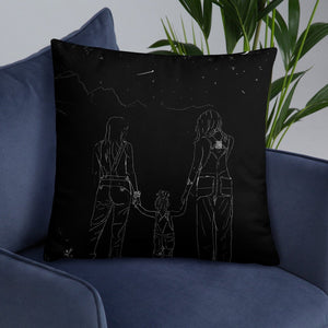 Lesbian Family Galaxy Pillow/Night Sky Star Gazing/Baby Shower Gift/Lesbian Pregnancy/2 moms/Two Moms Gift/Mother&#39;s Day Present