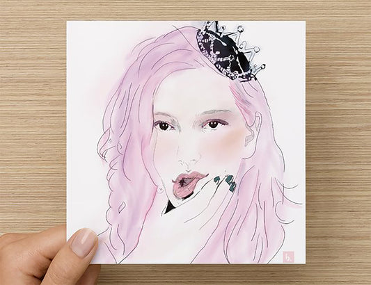 King Princess Watercolour Card