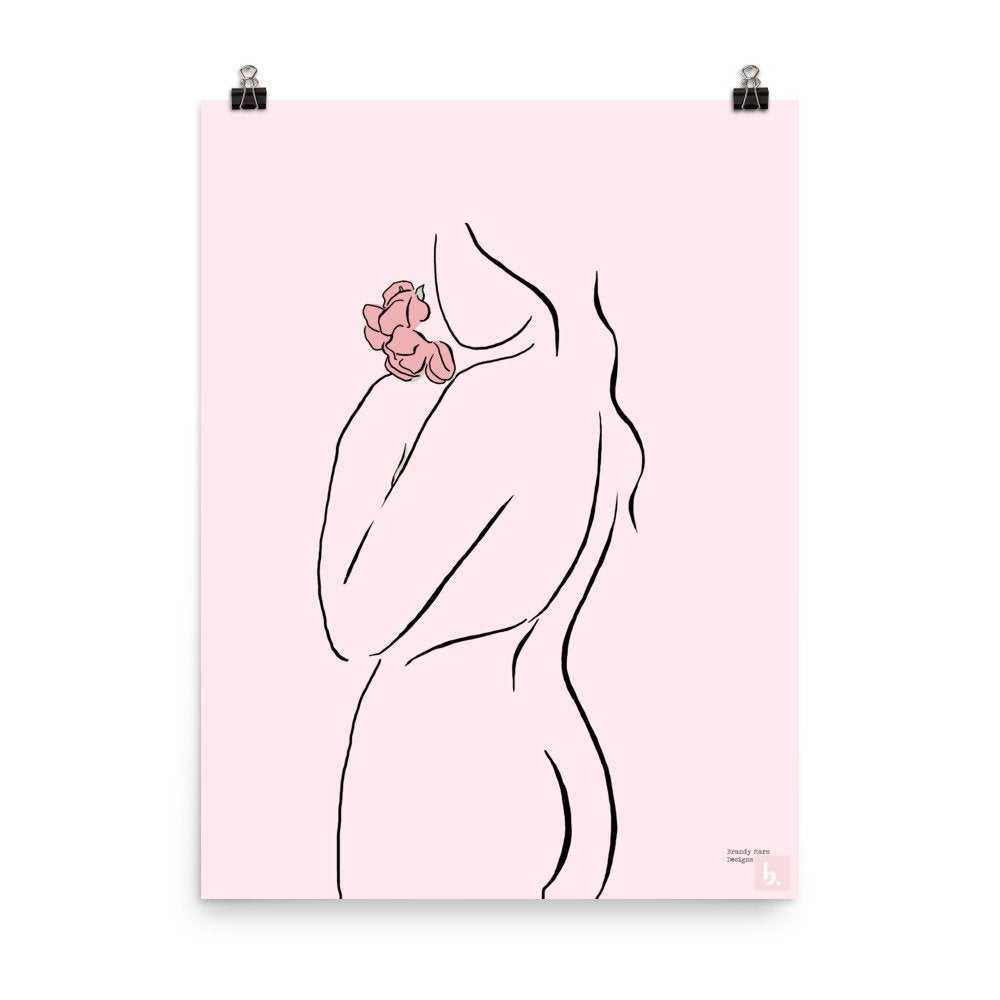 Pink Nude Line Art