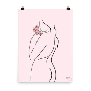 Minimalist Line Artwork Poster/Gorgeous Nude Woman Art Poster/Body Positive Naked Lady/Beautiful Nude Drawing/Black And White Art