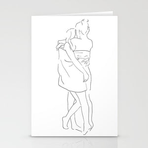 Lesbian Artwork Towel Kiss Card // Lesbian Valentine&#39;s Day // Lesbian Wedding // Two Brides // Lesbian Love Card // Lesbian Romantic Card/LGBTQ/Gay