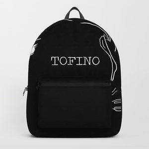 Tofino West Coast Artwork Backpack/Christmas Back To School Black White Line Art/Ocean Modern School University Unique Backpack Birthday
