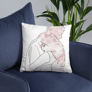 Romantic Line Art Pillow/Floral Line Art/Wedding Gift Butch Femme Non-Binary Transgender Couple Queer Art LGBTQ Love Is Love Genderqueer