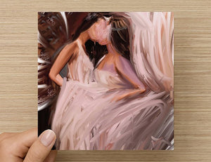 Lesbian Artwork Angels Card // Lesbian Valentine&#39;s Day // Lesbian Wedding // Two Brides // Lesbian Love Card // Lesbian Romantic Card