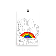 Lesbian Artwork Poster/West Coast Beach/Lesbian Valentine/Lesbian Wedding/Two Brides/Lesbian Love Art/LGBTQ Pride Gay Pride