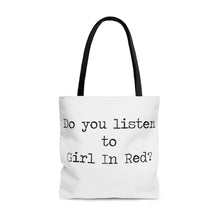 Do You Listen To Girl In Red Tote Bag/Lesbian Bag/Shopping Bag/School Bag/LGBTQ/Bisexual Birthday Queer Gay Lesbian Pride Music