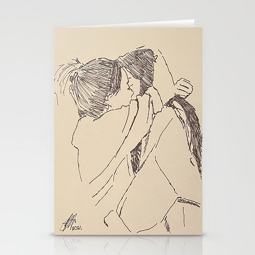 Line Art Sketch Hug Card