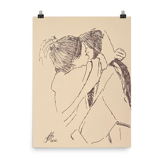 Line Art Sketch Hug