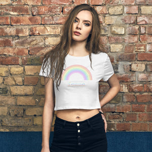 Rainbow Femme Lesbian Crop Top / Pastel Rainbow Distressed Femme LGBTQ Shirt/Gay Pride/Femme Lesbian/ Lesbian Birthday Gift/ Present